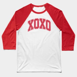 XOXO Varsity Letter Distressed Red Baseball T-Shirt